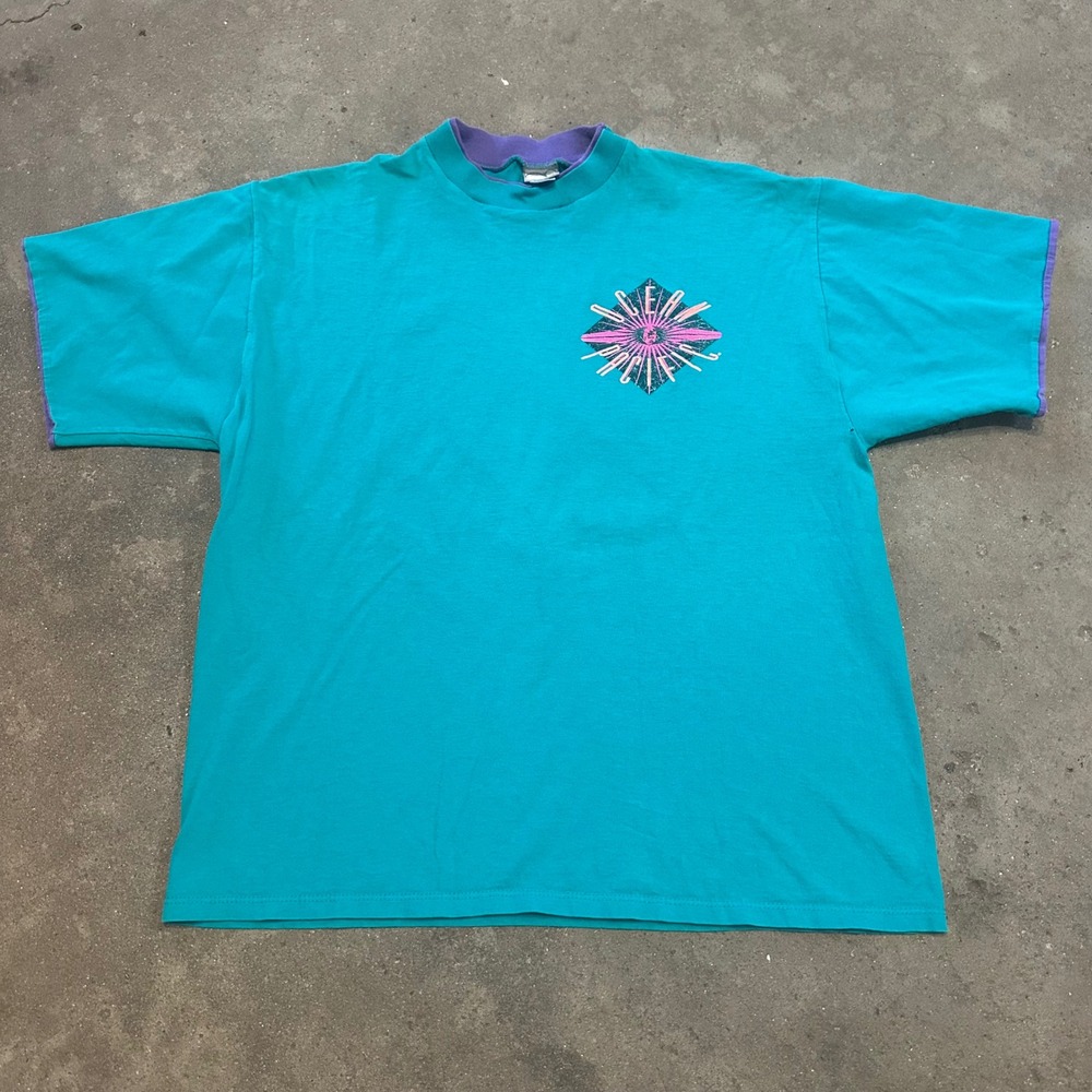 Ocean Pacific T-Shirt Men Large Teal Vintage 1991 Surf Graphic USA Made OP Tee‎